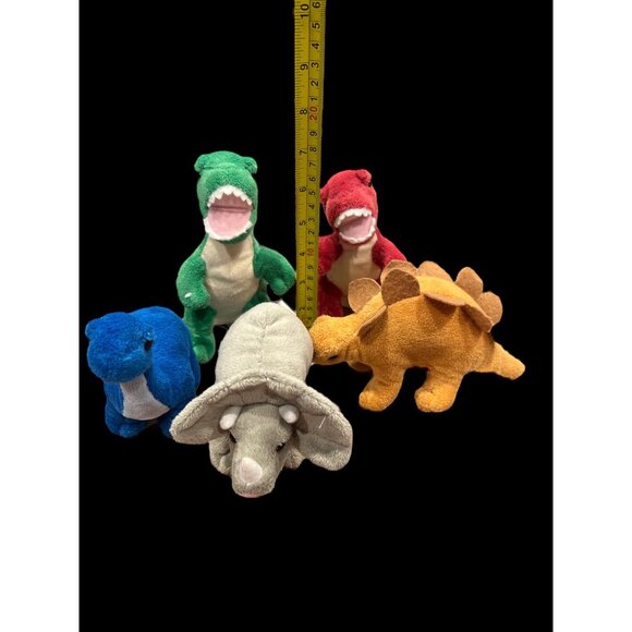 Unipak Plush Dinosaur Round House Carrying Case With 5 Dinosaurs 7” Prehistoric - Picture 6 of 10